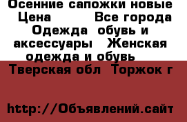 Осенние сапожки новые › Цена ­ 600 - Все города Одежда, обувь и аксессуары » Женская одежда и обувь   . Тверская обл.,Торжок г.